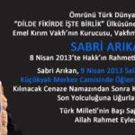 Vakfımızın Aksakalı ve Yazarı SABRİ ARIKAN Vakfımızın Aksakalı ve Yazarı SABRİ ARIKAN